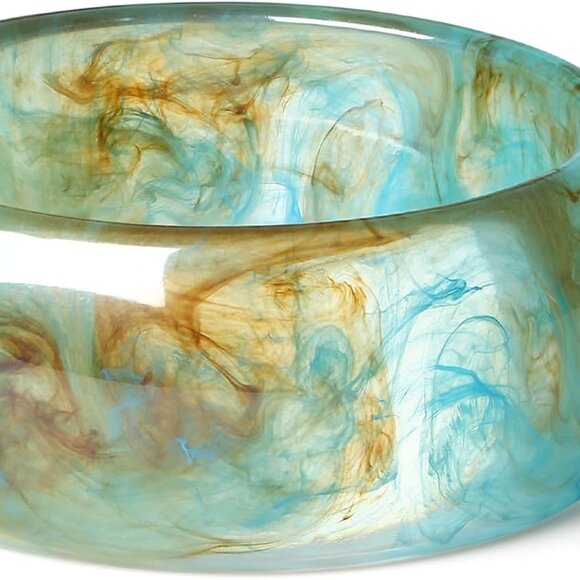 Colorful Resin Wide Geometric Acrylic Cuff Bangle for Women, Statement Jewelry - Picture 1 of 8